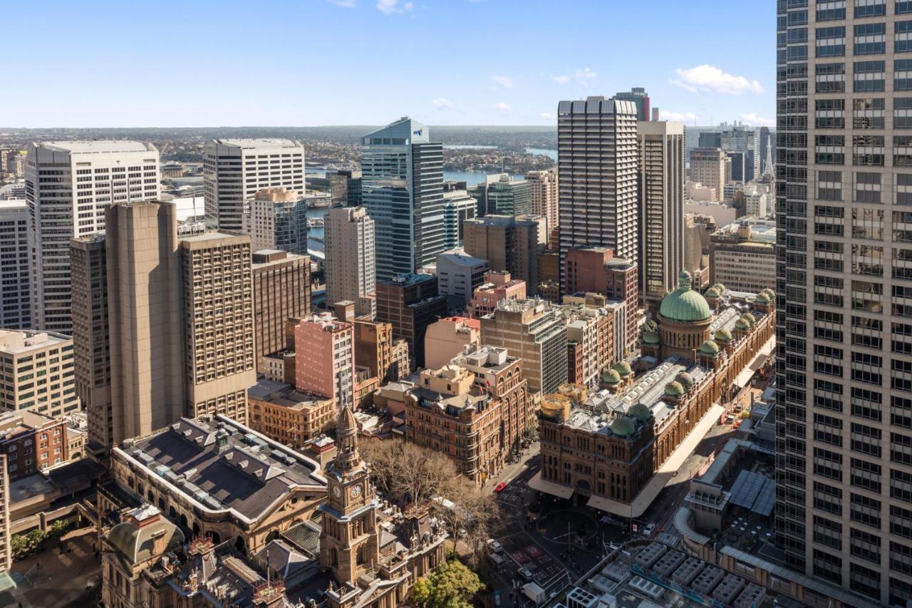 Meriton Suites Pitt Street, Sydney Zewnętrze zdjęcie Aerial view of the CBD